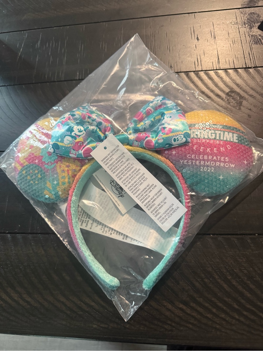NWT Disney World Pastel Sequin Minnie Ears Headband -Run Disney Spring 2022